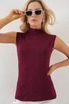 Merterium Kadın Kolsuz Body 4348 - Bordo