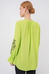 Merterium Kadın Nakışlı Örme Bluz 941 - E.Yeşil