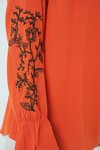 Merterium Kadın Nakışlı Örme Bluz 941 - Turuncu