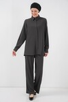 Merterium Kadın Örme Tesettür Alt Üst Takım 6711 - Antrasit