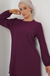 Merterium Kadın Tunik Pantolon Alt Üst Takım 6663 - Mor