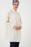 Merterium Kadın Uzun Gömlek Tunik 5945 - Ekru