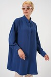 Merterium Kadın Uzun Gömlek Tunik 5945 - İndigo