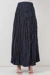 Merterium Kadın Uzun Kırışık Etek 8042 - Lacivert