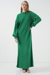 Merterium 15839 Boydan Triko Elbise - Yeşil
