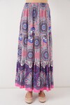 1898 Desenli Uzun Etek - Pembe