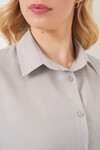 3900 Oversize Uzun Basic Gömlek - A.Gri