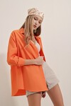 Merterium 3900 Oversize Uzun Basic Gömlek - Turuncu