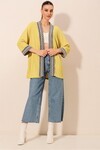 5866 Nakışlı Örme Kimono - A.Sarı