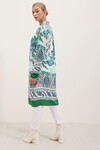 Merterium 5903 Desenli Viskon Elbise - Yeşil