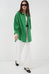 Merterium 5946 Oversize Uzun Gömlek Tunik - Yeşil