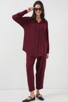 Merterium 6593 Oversize İkili Takım - Bordo