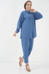 Merterium 6593 Oversize İkili Takım - İndigo
