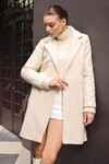 Merterium 9082 Oversize Kaşe Kaban - M. Krem