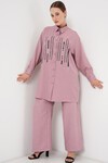 Merterium Desenli Tunik Pantolon İkili Takım 6720 - Gül Kurusu