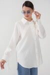 Merterium Fırfırlı Uzun Gömlek Tunik 5953 - Beyaz