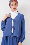 Kadın Ayrobin Kimono Etek İkili Takım 8047 - İndigo