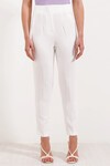 Merterium Kadın Beyaz Yüksek Bel Kumaş Pantolon 6650