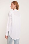 Merterium Kadın Cep Detaylı Gömlek 20234 - Beyaz