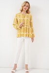 Kadın Desenli Uzun Kol Bluz 970 - Sarı