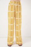 Kadın Desenli Viskon Pantolon 6749 - Sarı