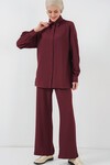 Merterium Kadın Örme Tesettür Alt Üst Takım 6711 - Bordo