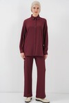 Merterium Kadın Örme Tesettür Alt Üst Takım 6711 - Bordo