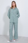 Merterium Kadın Puantiyeli Mint Ekru Örme İkili Takım 5858