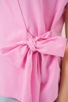 Kadın Sıfır Kol Anvelop Gömlek 20343 - Pembe