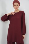 Merterium Kadın Tunik Pantolon Alt Üst Takım 6663 - Bordo