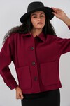 0713 Kadın Kaşe Ceket - Bordo