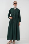 2527 Kadın Uzun Tesettür Elbise - A. Zümrüt Yeşili