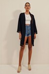 5833 Fırfırlı Kimono - Siyah