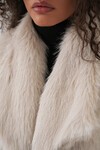 6804 Kadın Kürklü Yelek - Ekru