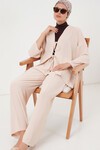 Kadın Ayrobin Kimono Pantolon İkili Takım 6739 - Krem