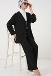 Kadın Ayrobin Kimono Pantolon İkili Takım 6739 - Siyah