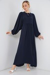 Kadın Balon Kol Uzun Tesettür Elbise 2464 - F.Lacivert