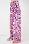 Kadın Desenli Viskon Pantolon 6749 - Fuşya