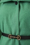 Kadın Kemerli Kaşe Panço 9170 - Yeşil