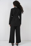 Kadın Kimono Pantolon Kumaş Takım 30054 - Siyah