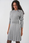Kadın Kısa Triko Elbise 15943 - Gri