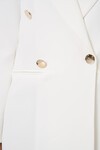 Kadın Kruvaze Yaka Blazer Ceket 0722 - Beyaz