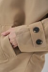 Kadın Oversize Kısa Trençkot 5977 - Bej