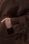 Kadın Oversize Kısa Trençkot 5977 - Kahverengi