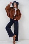 Kadın Oversize Süet Ceket 1055 - Y.Kiremit