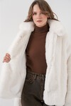 Kadın Peluş Kürk Mont 5234 - Ekru