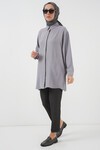 Kadın Uzun Gömlek Tunik 5945 - Gri