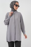 Kadın Uzun Gömlek Tunik 5945 - Gri