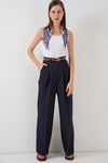 Kadın Yüksek Bel Palazzo Pantolon 30051 - Lacivert