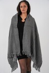 Kadın Yumuşak Dokulu Kalın Şal Atkı 15951 - Antrasit